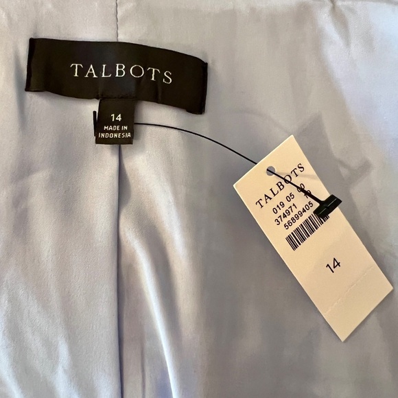 $219 NWT Talbots Multi Pink Blue White Plaid Tweed‎ Blazer Jacket Size 14 - Picture 8 of 8